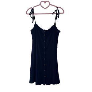 Topshop Navy Blue Button Front Spaghetti Strap Spring Summer Dress | Size 8